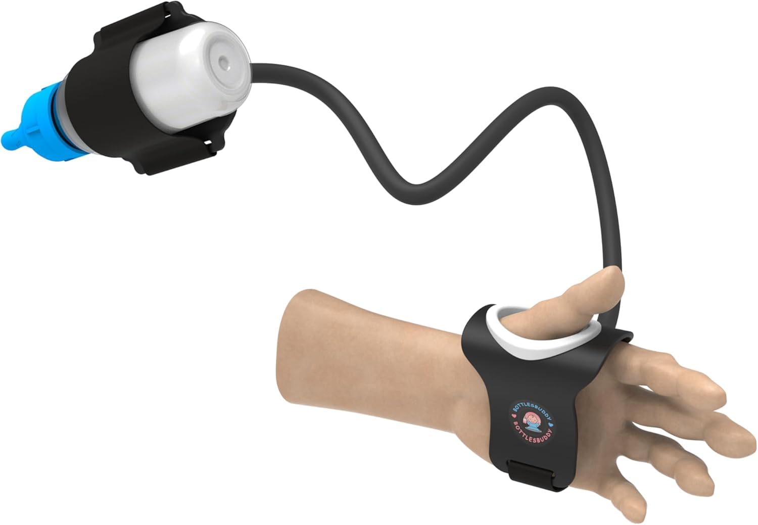 BOTTLESBUDDY velcro closure enables quick, secure bottle setup.