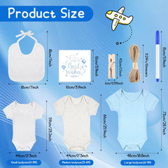 Multicolor bodysuits in 0-3 and 3-6 months for easy decorating.