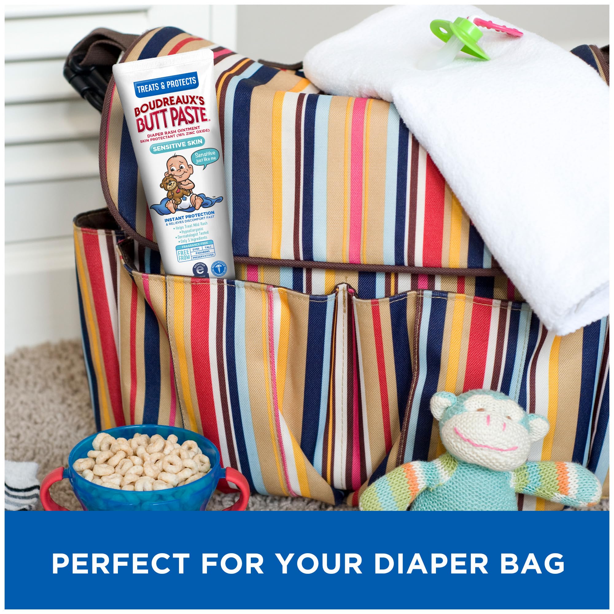 Ointment brush included to keep hands mess-free during diaper care.