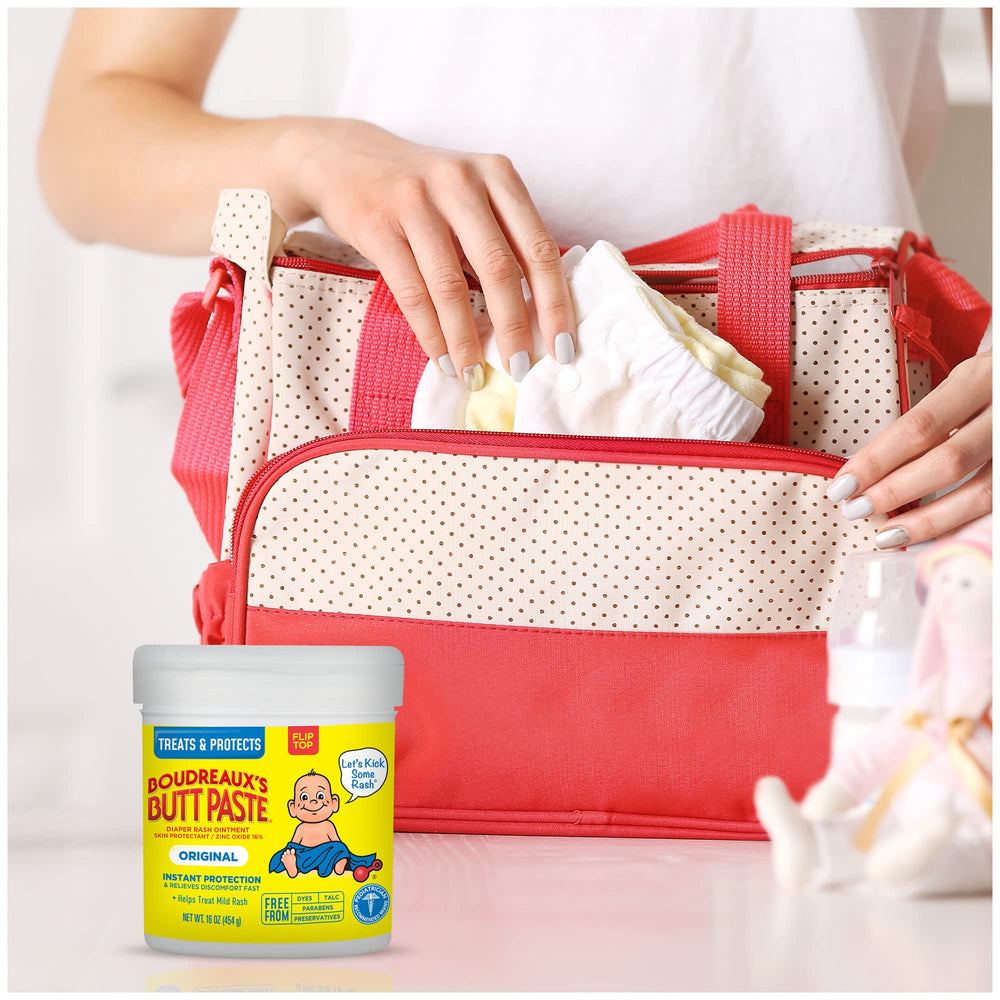 Boudreaux's Butt Paste free from dyes, preservatives, parabens, and talc for gentle care.
