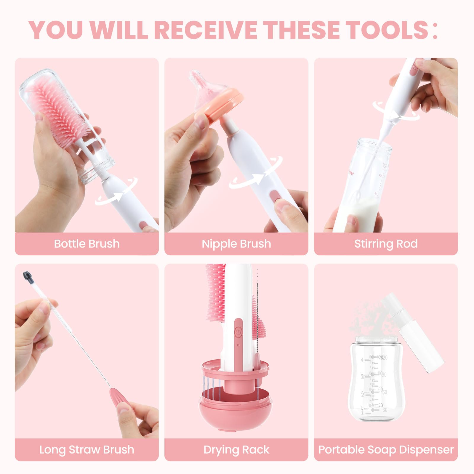 Boutarzy rechargeable baby bottle cleaning kit keeps bottles ready all week.
