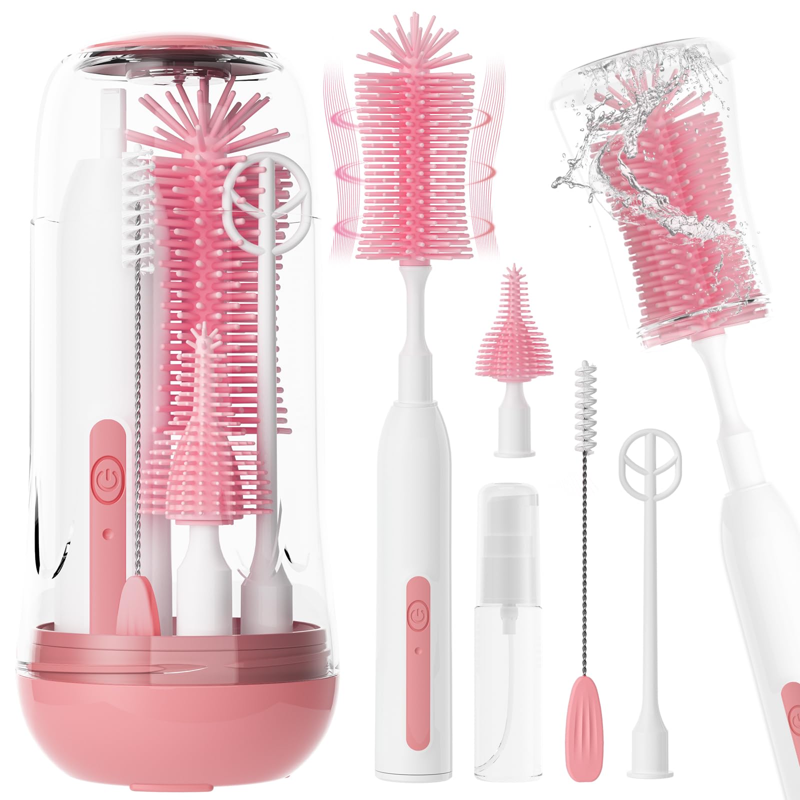 Boutarzy electric bottle brush cleaner rotor for quick, thorough bottle cleaning.