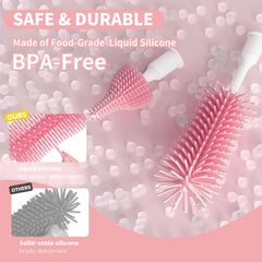 Boutarzy nipple and straw brush reaches small parts for hygienic cleaning.