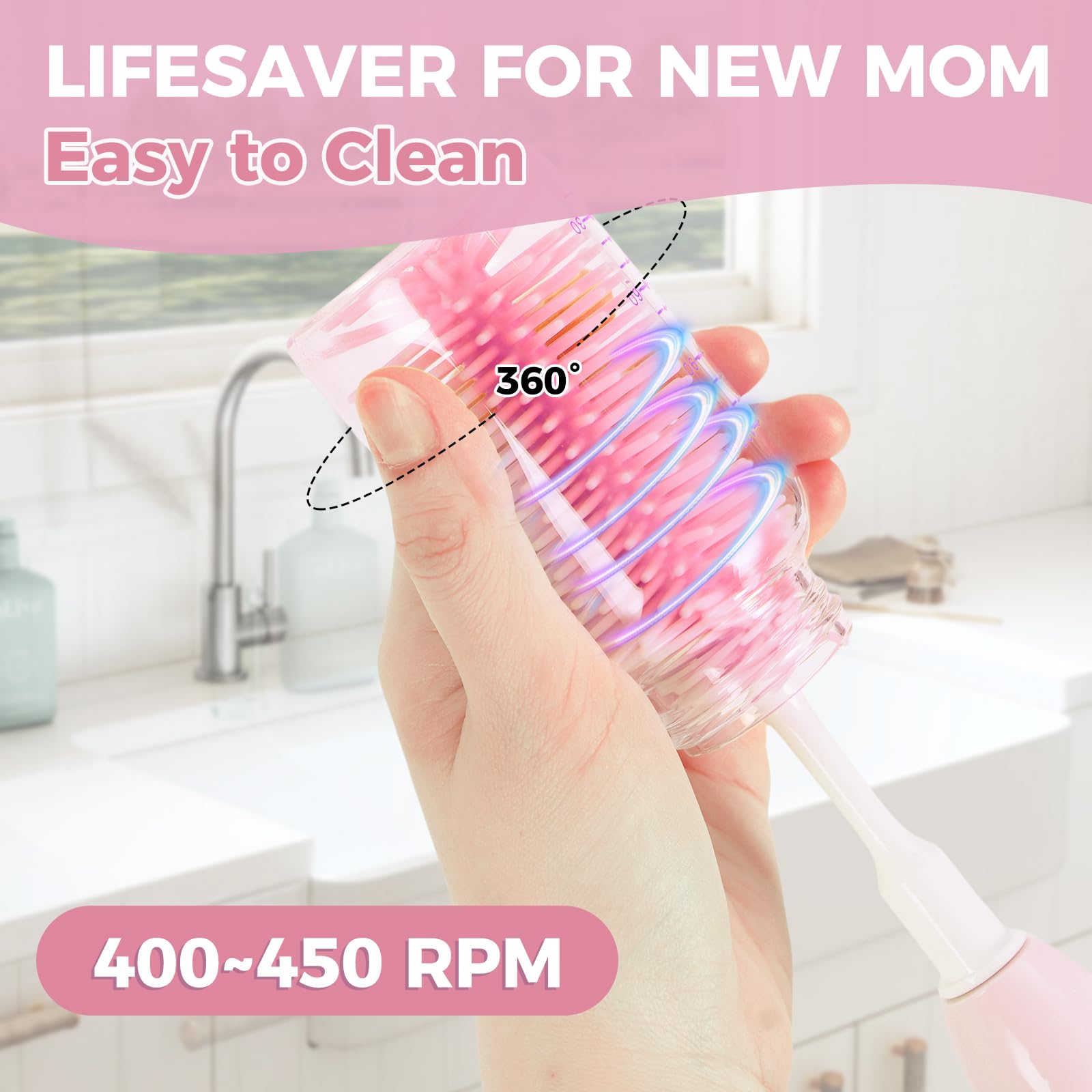 Boutarzy straw brush head for easy cleaning of sippy straws