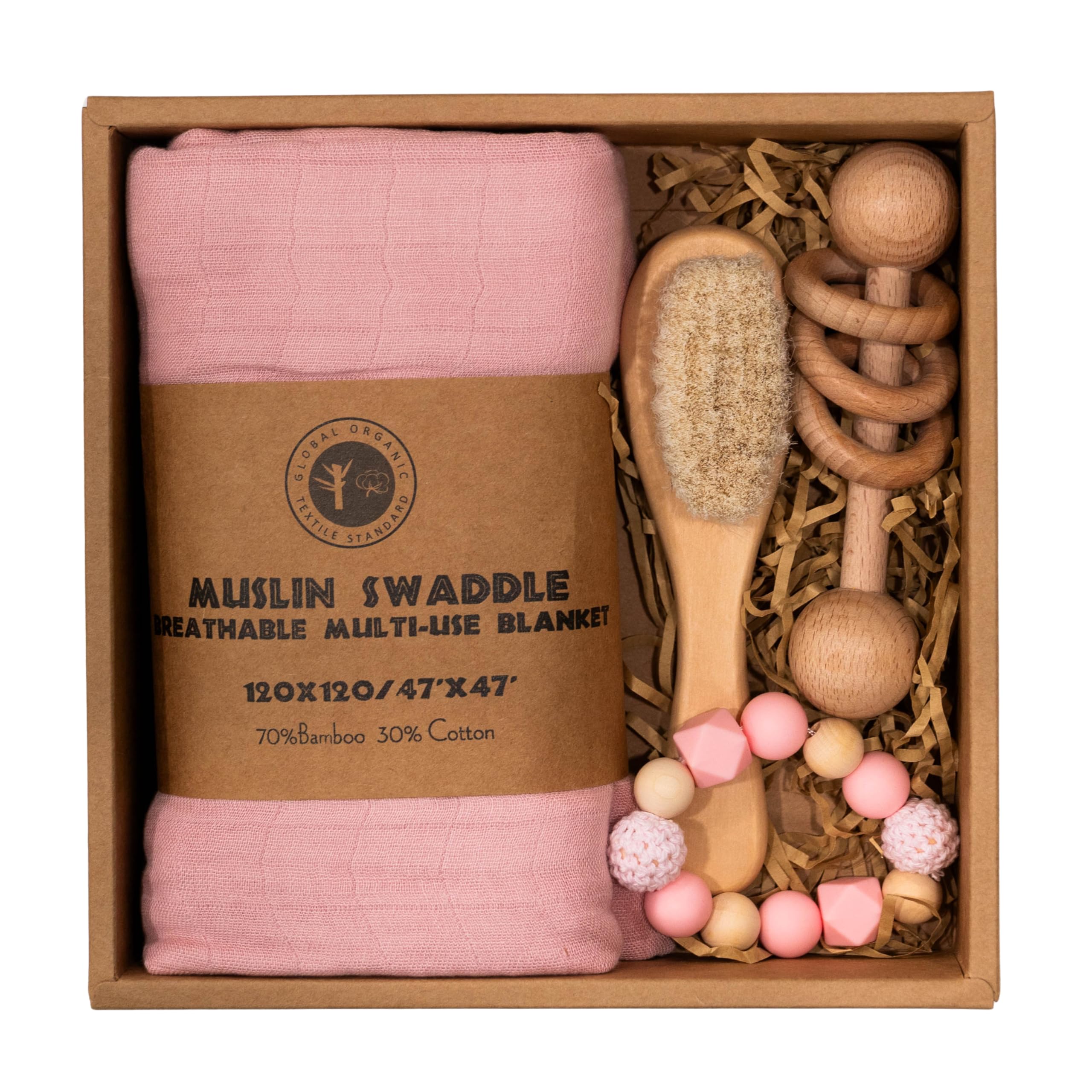 BoxLux newborn gift box with bamboo swaddle for gentle warmth and soothing sleep