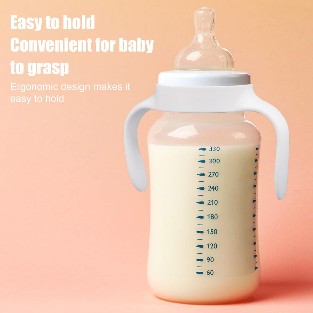 BOXOB ergonomic grips support babies transitioning from bottle to cup.