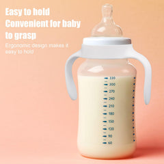 BOXOB ergonomic grips support babies transitioning from bottle to cup.