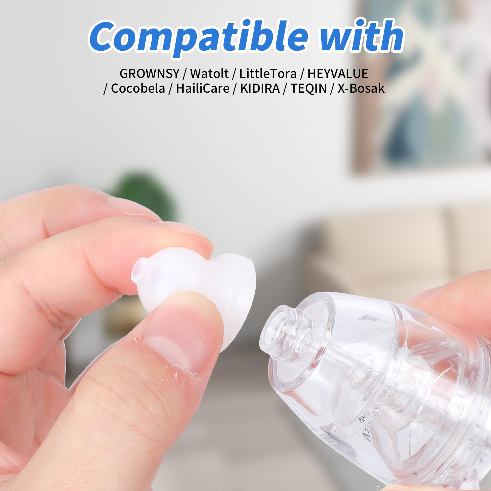 BOXOB silicone heads offer a soft, flexible fit for infants