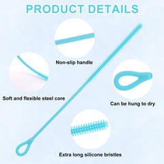 BOXOB bendable straw brush with steel core for flexible, slip-free cleaning.