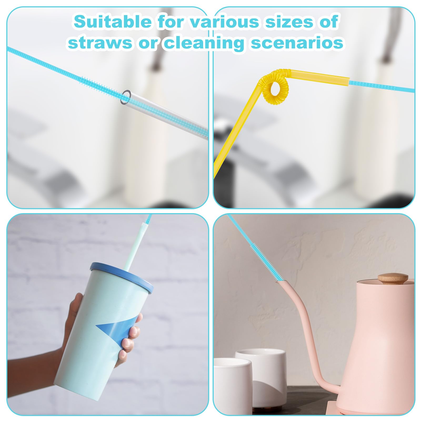BOXOB travel-friendly straw brush kit fits in bags for on-the-go cleaning.