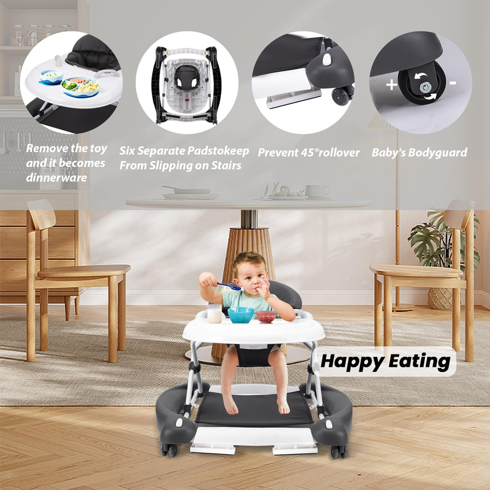 Boyro Baby 5-in-1 walker with eating tray supports mealtime exploration.