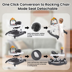 Boyro Baby 5-in-1 walker in rocking mode offers soothing rocking during playtime.