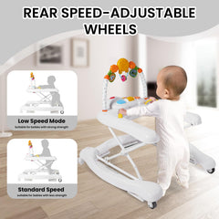 Boyro Baby 5-in-1 walker push mode enables caregiver-assisted mobility.
