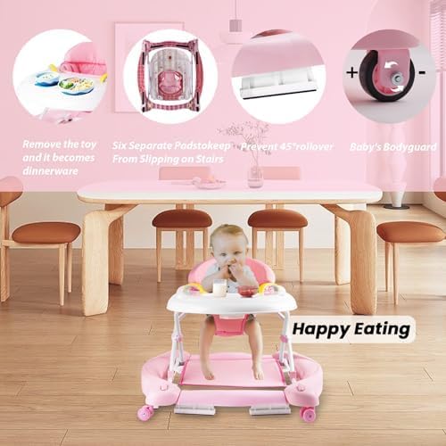 Boyro Baby 5-in-1 walker with removable footrest for flexible seating.