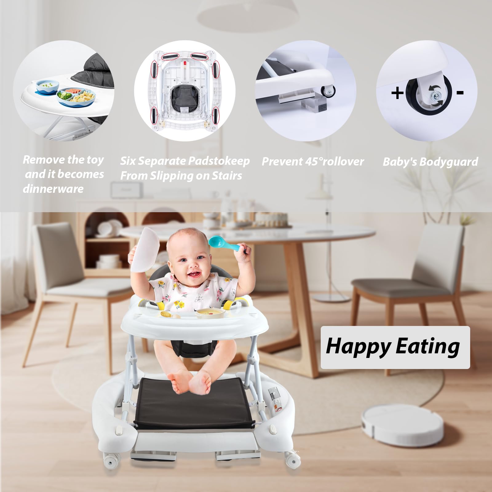 Boyro Baby adjustable height controls grow with your child.