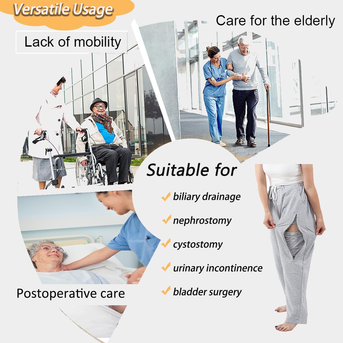 BOYUDZLTD catheter pants accommodate two bags for flexible setup.