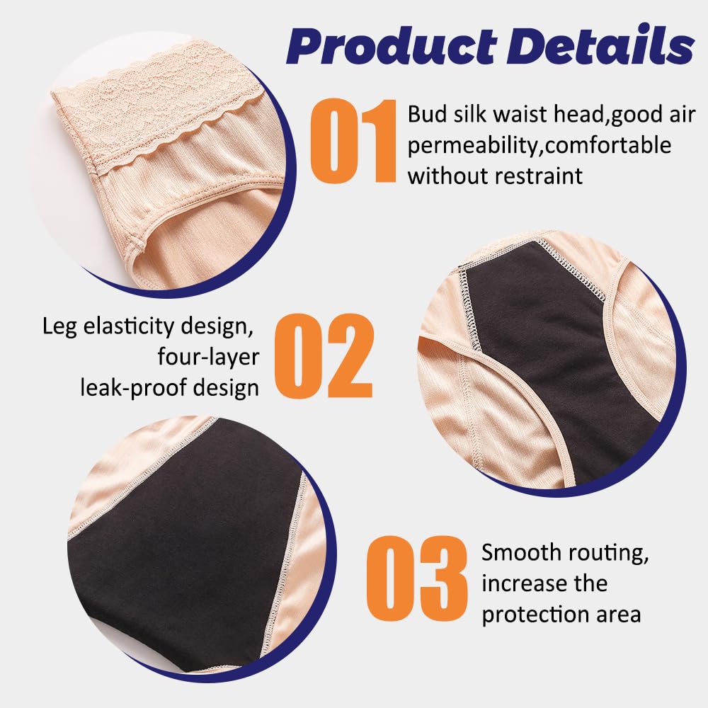 BOYUDZLTD incontinence lace underwear breathable fabric keeps you comfortable all day.