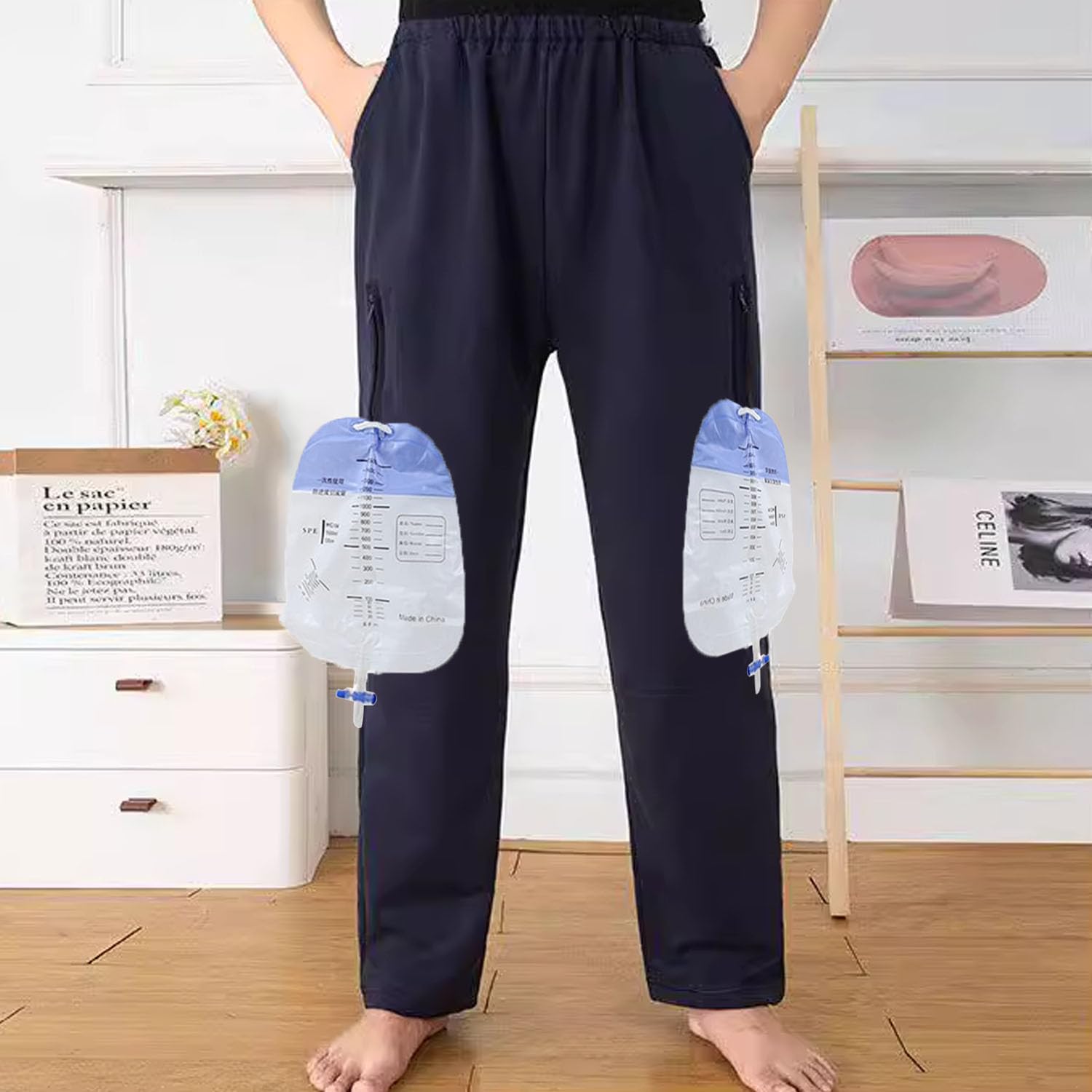 BOYUDZLTD leg bag pants keep skin dry on hot days.