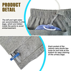 BOYUDZLTD nephrostomy bag shorts pocket closeup highlighting dual storage