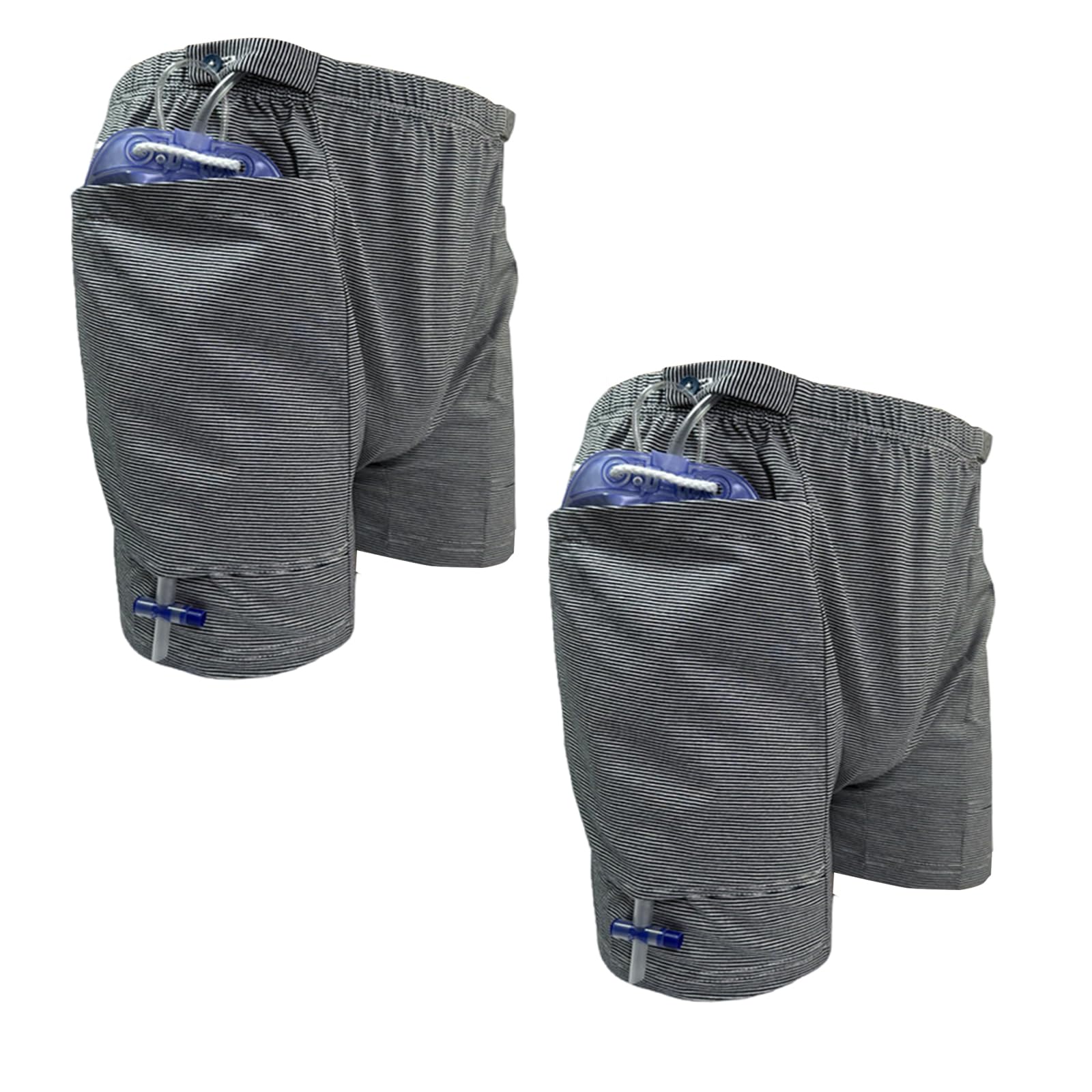 BOYUDZLTD nephrostomy bag shorts stripe large provide secure catheter support for daily wear.
