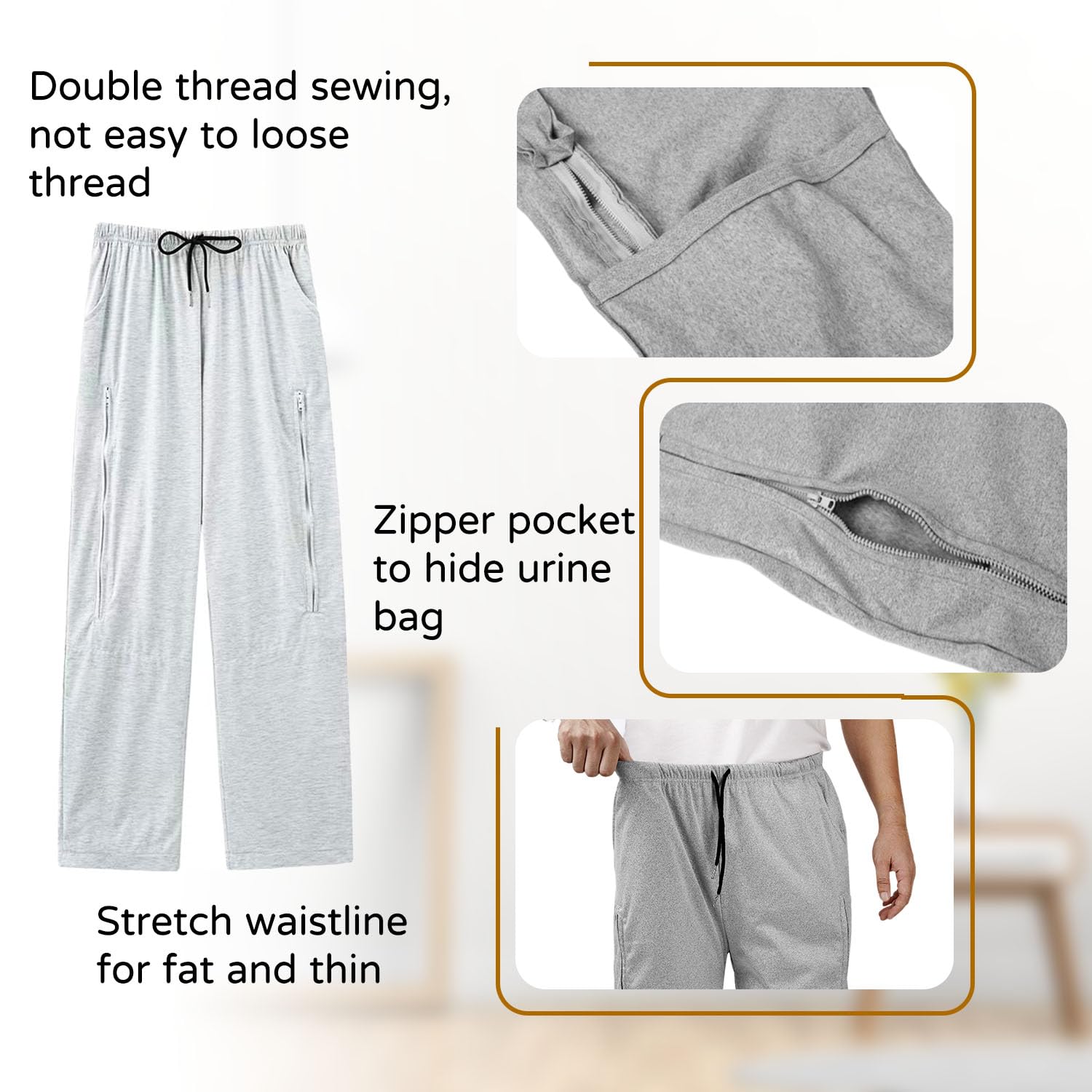 BOYUDZLTD pants suitable for nephrostomy, biliary drainage, and more conditions.