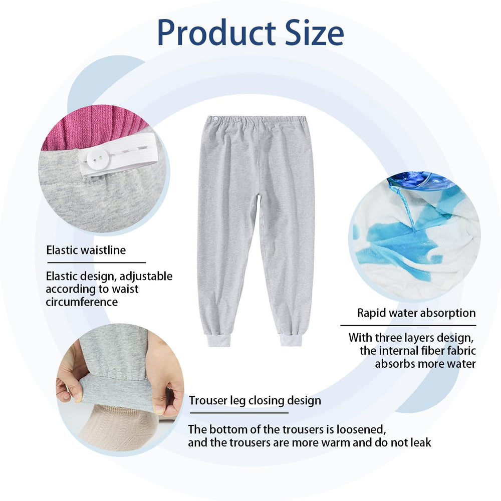 BOYUDZLTD urine incontinence pants adjustable waistband for secure comfort