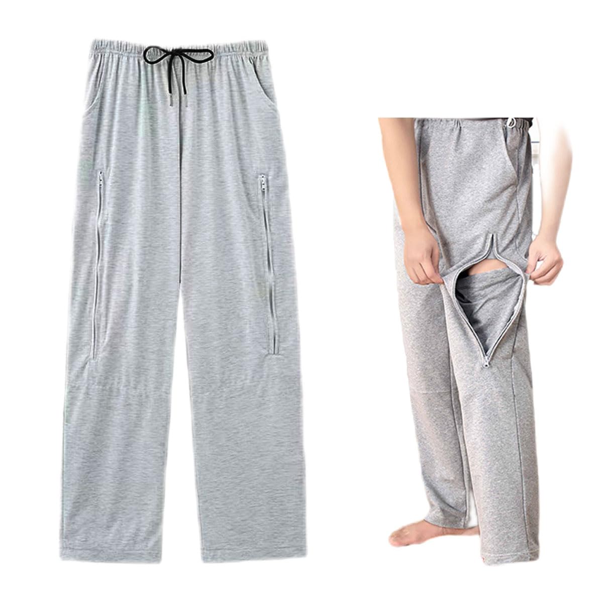 BOYUDZLTD nephrostomy pants with dual-zip pockets for discreet bag handling.