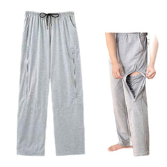 BOYUDZLTD nephrostomy pants with dual-zip pockets for discreet bag handling.