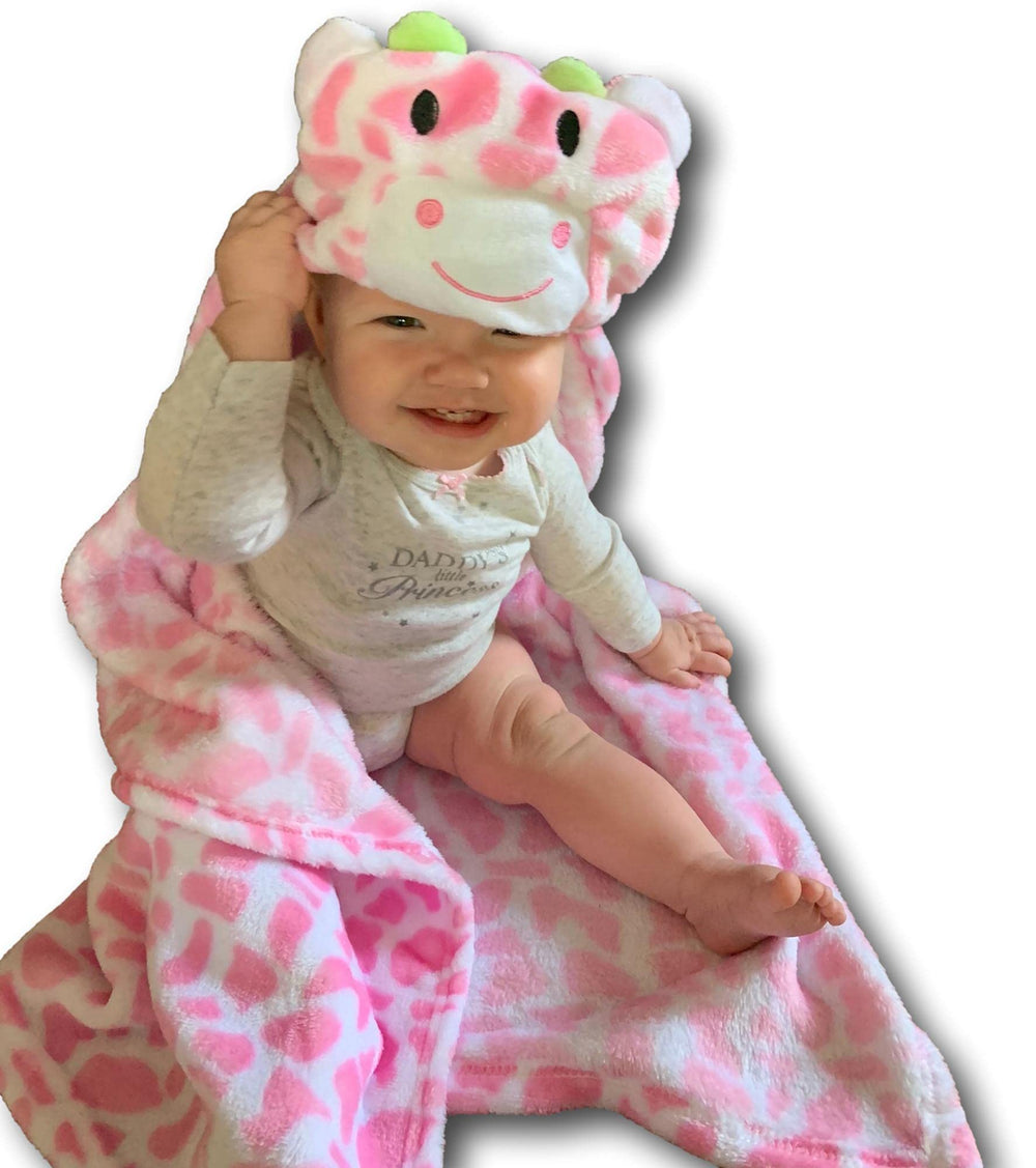 Bozeman Baby Company hooded blanket measures 36x27 inches for flexible use.