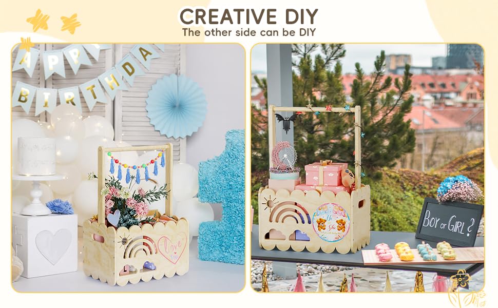 BPMFDTNL decorative handles provide a personalized touch to the baby gift.
