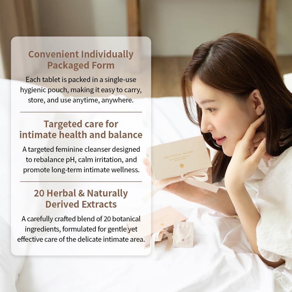 BQCELL Revirgingung tablet dissolving in water for quick, mess-free cleansing.