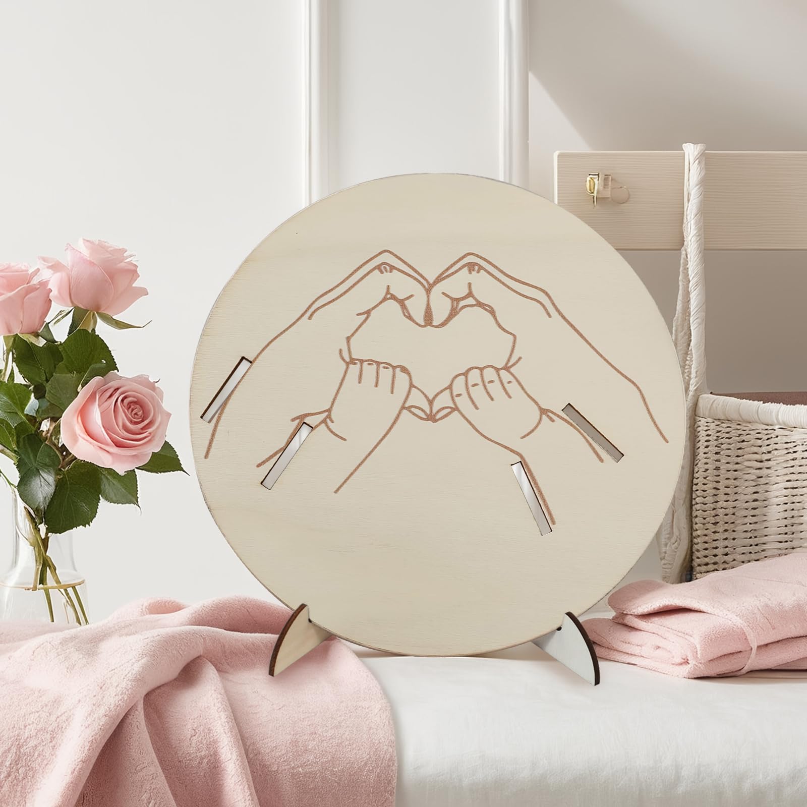 BQSAZHYJ natural wood finish shown for stylish nursery decor