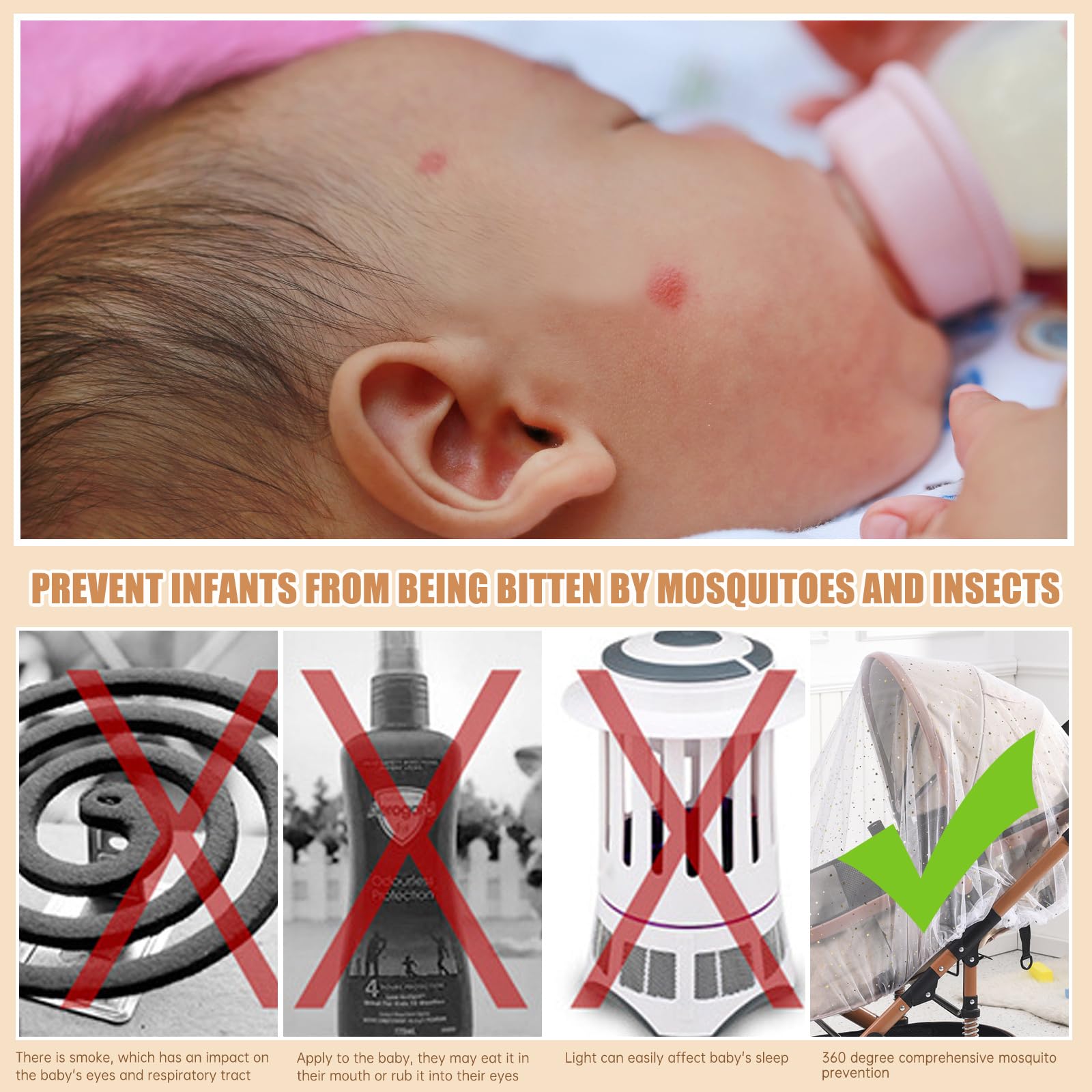 BQSAZHYJ portable bug net keeps nurseries and cribs ready for travel.