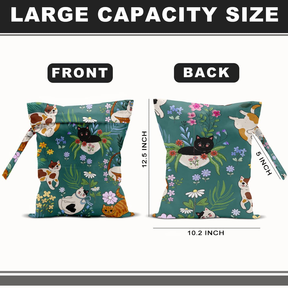BQXH mushroom cat print wet bag keeps baby gear organized after swimming