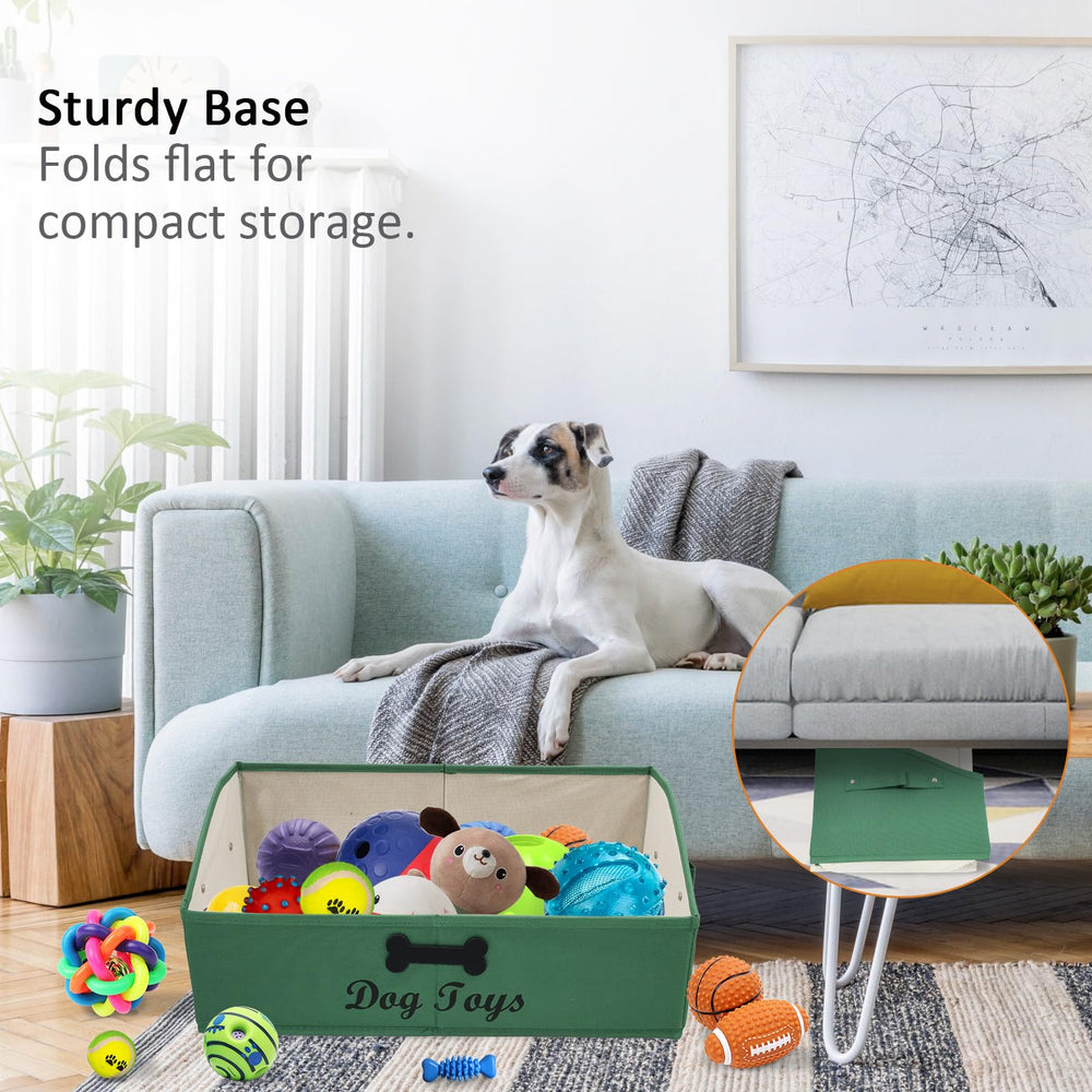 Brabtod canvas dog toy bin with sturdy construction