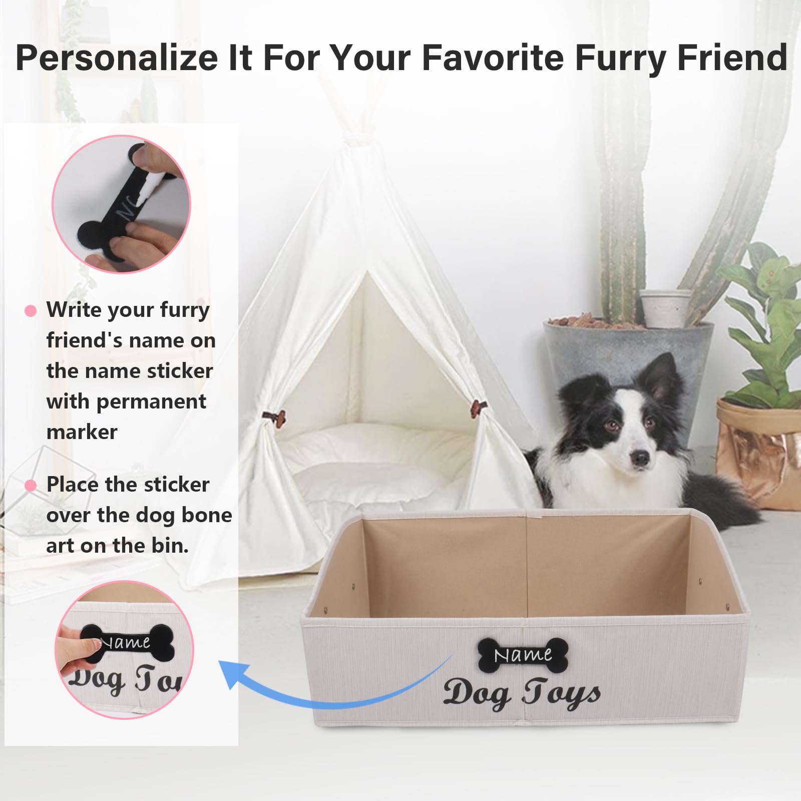 Bottom insert and reinforced sides prevent tipping during playful moments.