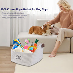 Brabtod collapsible rope basket in a neutral beige color for flexible storage.