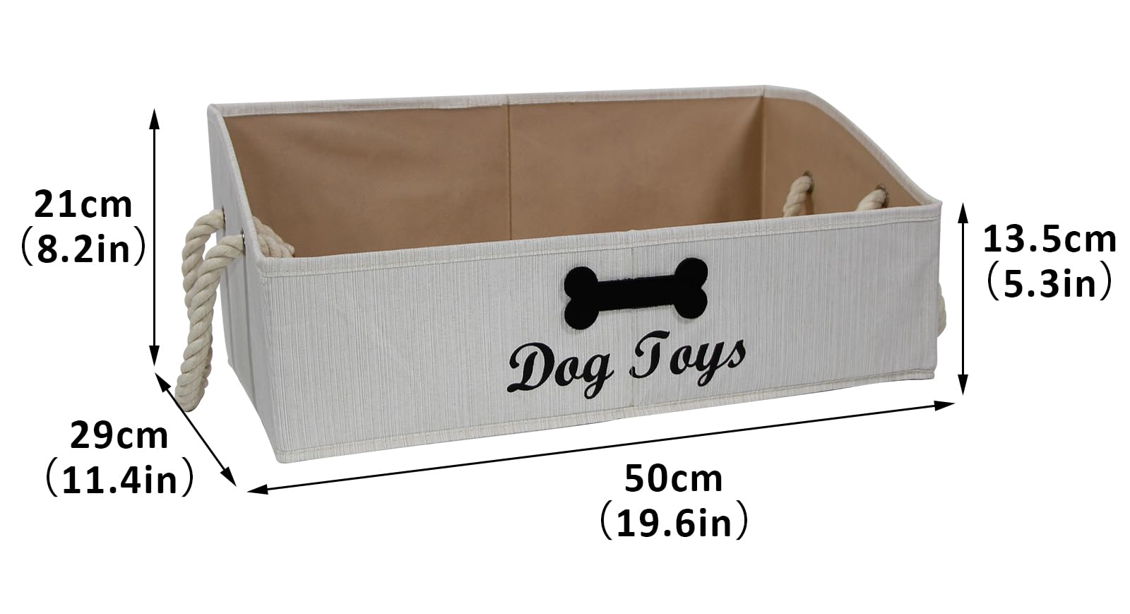 Brabtod easy-clean rope handles on the dog toy bin for quick maintenance.
