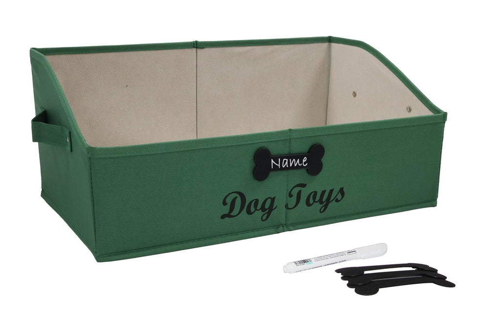 Brabtod large dog toy basket with lid for easy toy storage