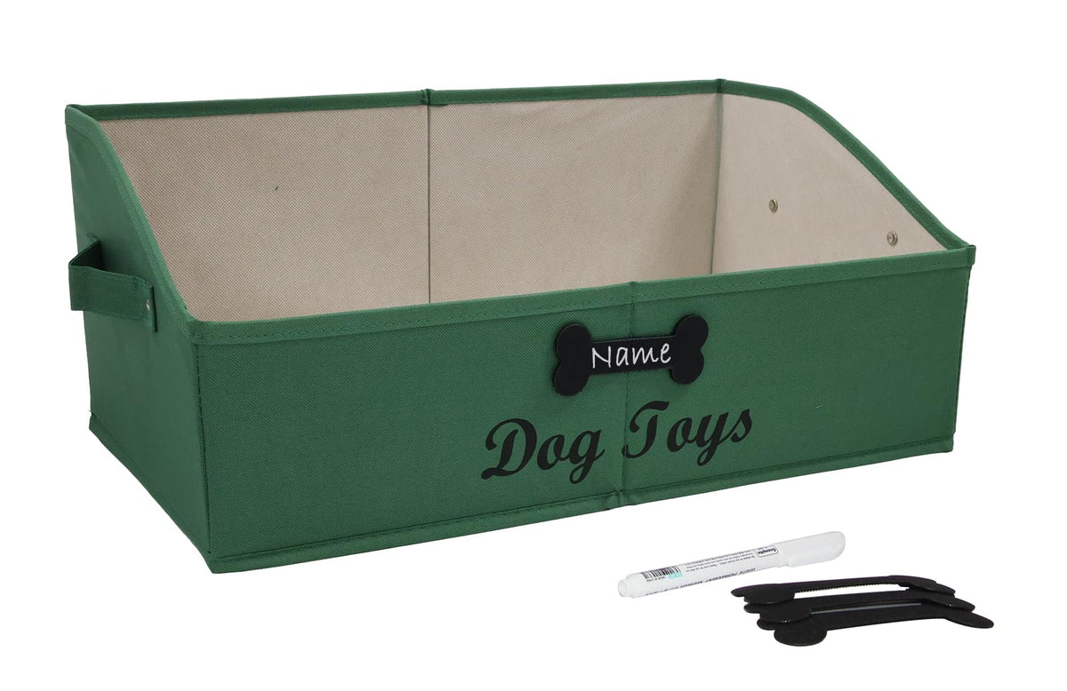 Brabtod large dog toy basket with lid for easy toy storage