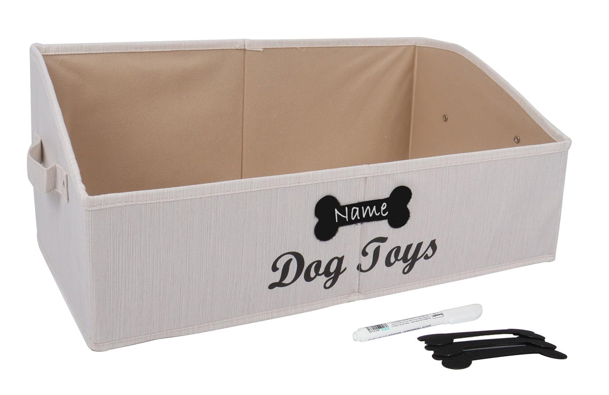 Brabtod large dog toy basket in collapsible form keeps toys neatly organized.