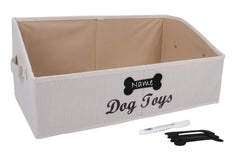 Brabtod large dog toy basket in collapsible form keeps toys neatly organized.