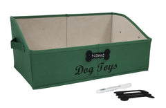Brabtod large dog toy basket with lid for easy toy storage