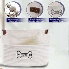 Brabtod leather-handle basket is easy to move between rooms.