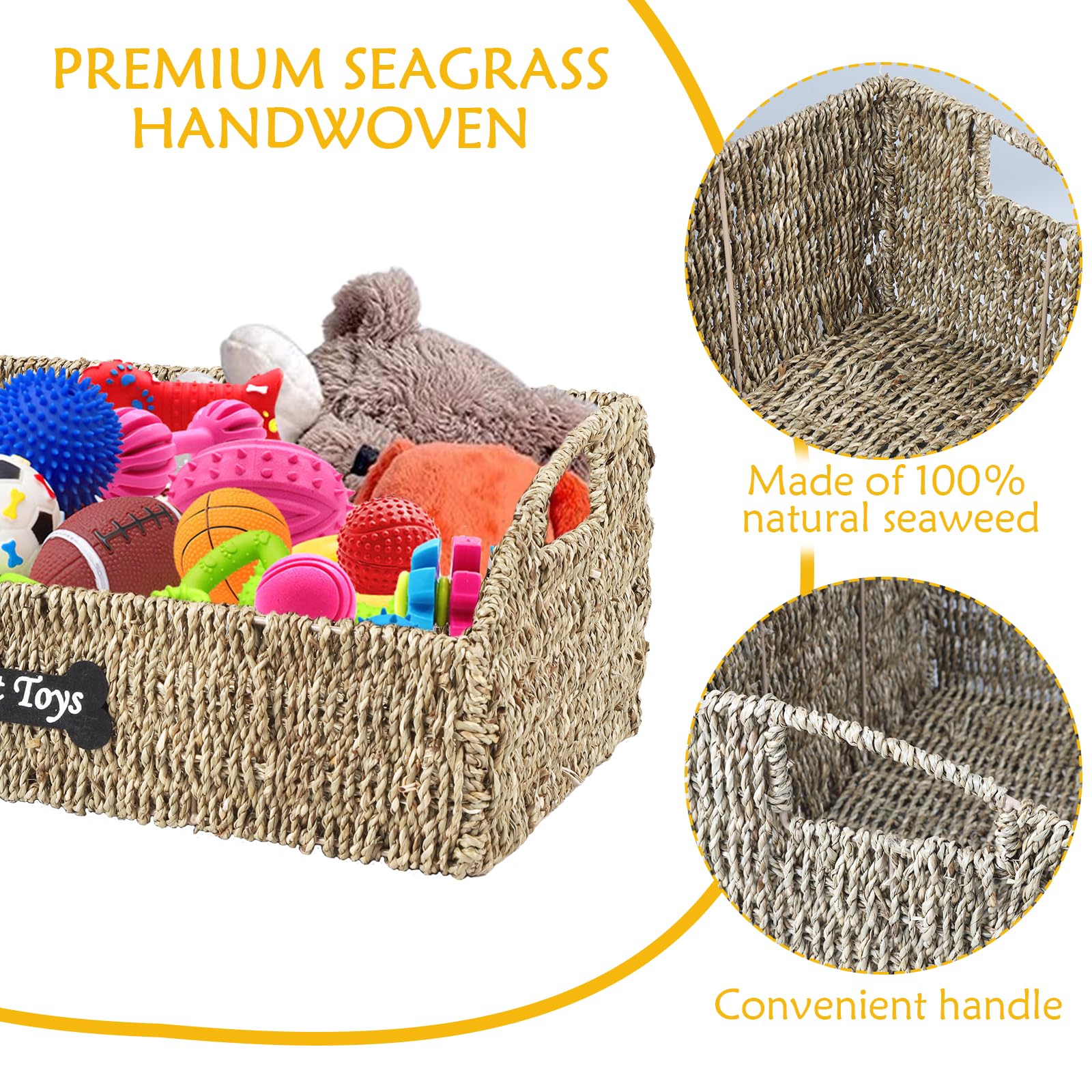Brabtod pet storage basket with handles for easy relocation.