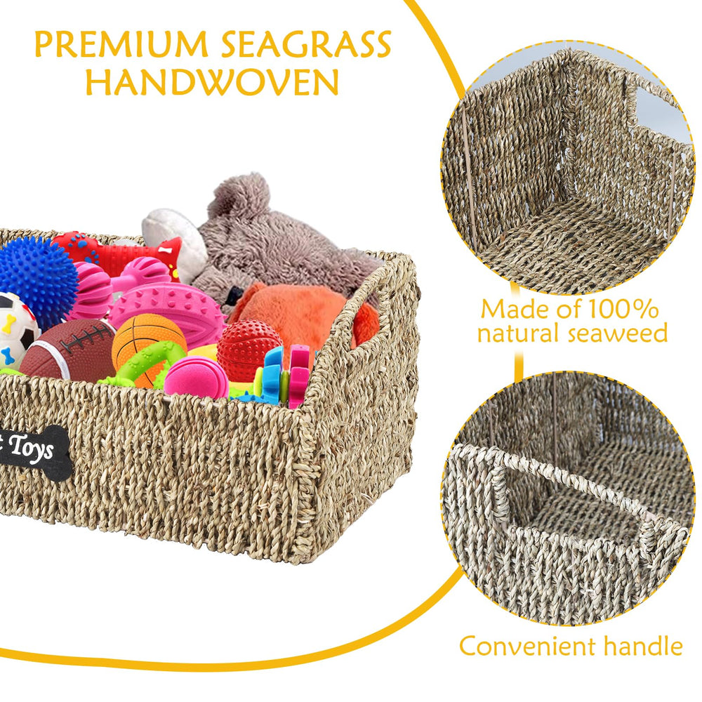 Brabtod pet storage basket with handles for easy relocation.