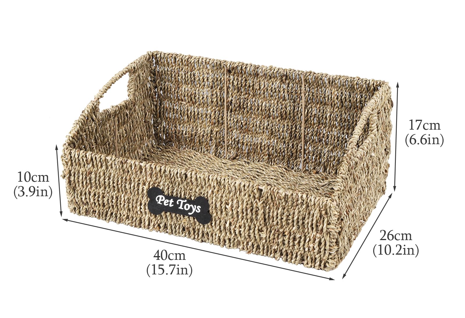 Brabtod portable dog toy bin with built-in handles for mobility.