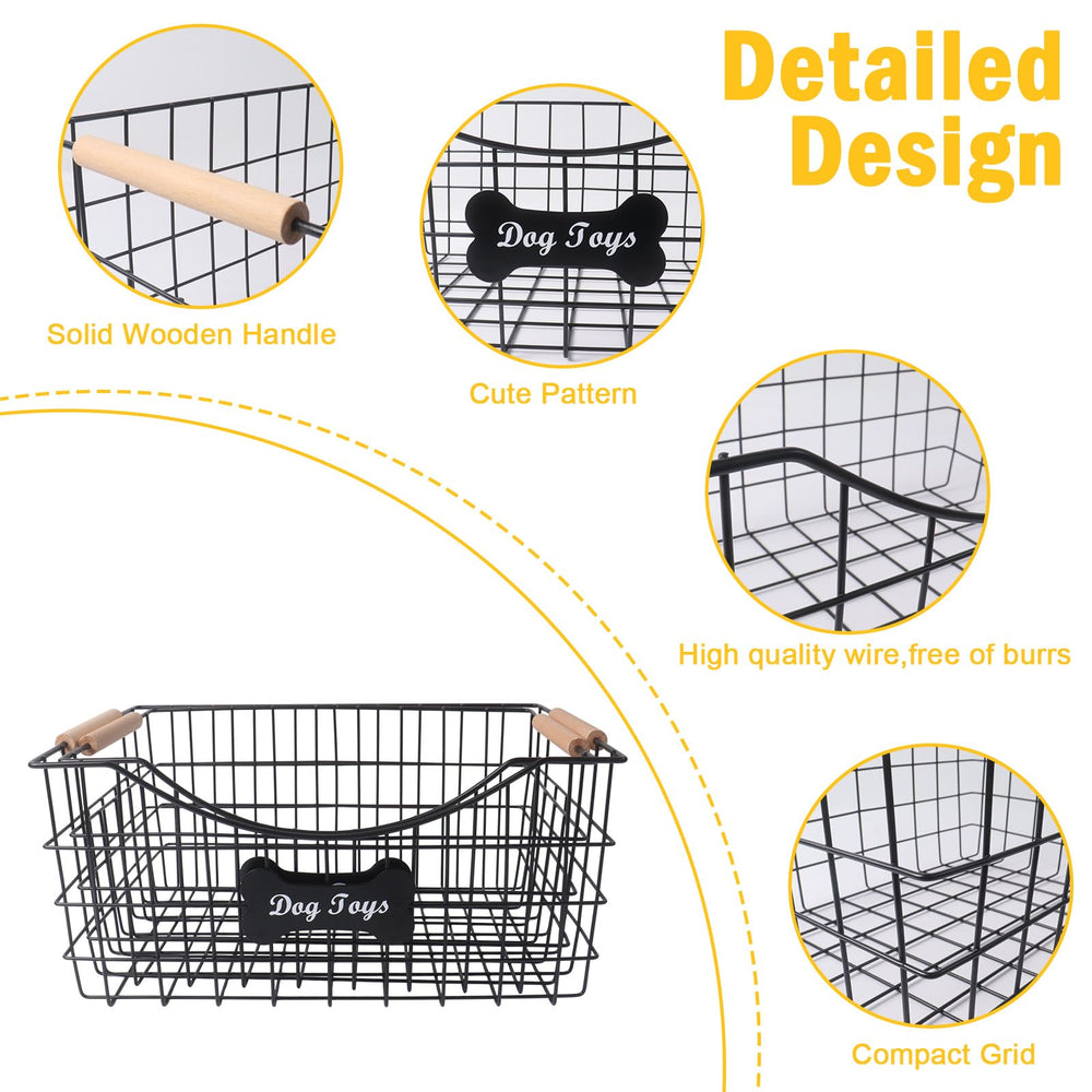 Brabtod wire storage basket helps organize toys and accessories in any room.