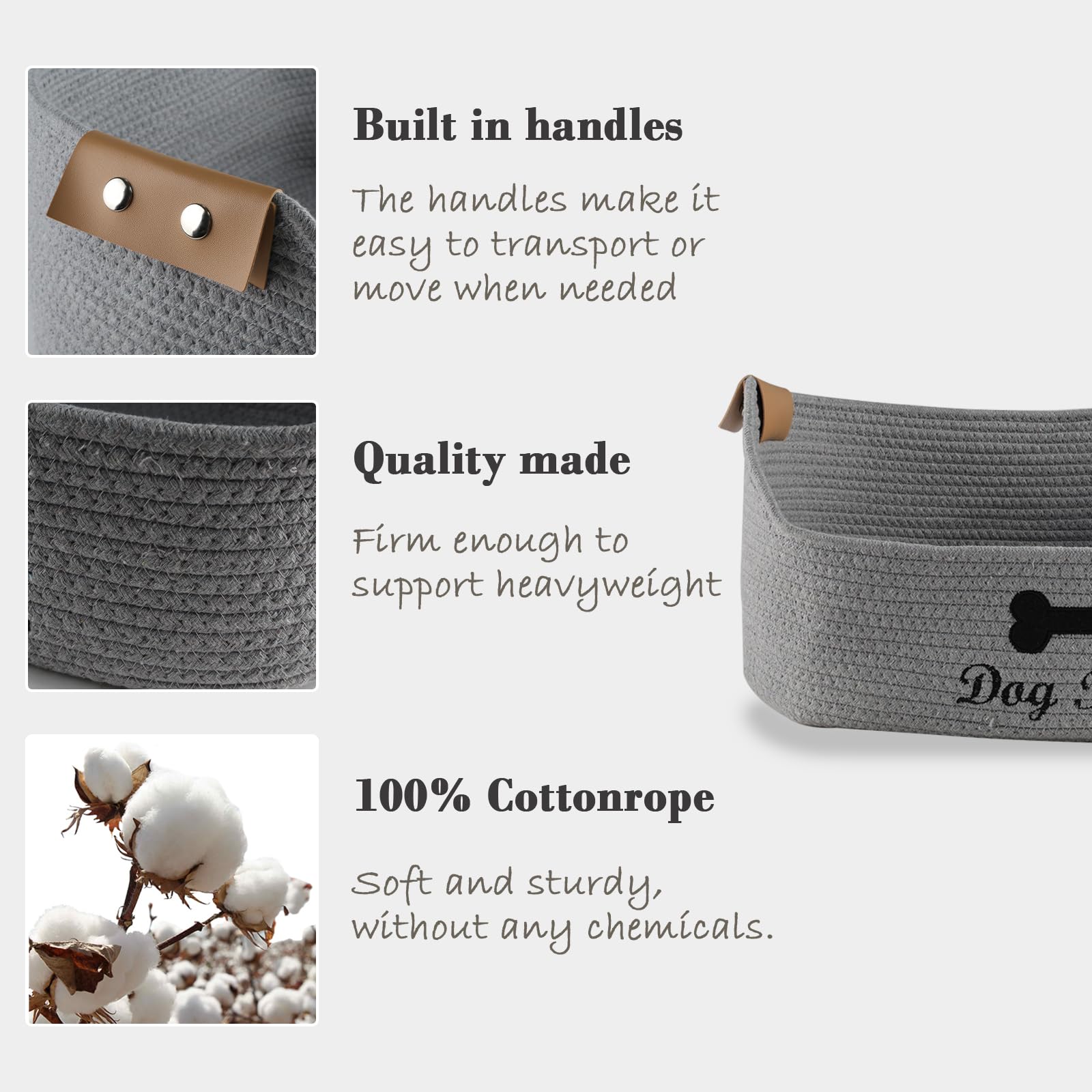 Brabtod woven dog toy baskets trapezoidal storage fits corner spaces neatly