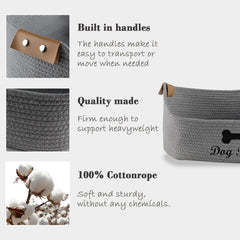 Brabtod woven dog toy baskets trapezoidal storage fits corner spaces neatly